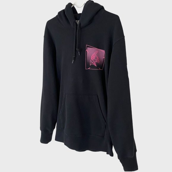 Uniqlo Fortnite DJ Yonder Hoodie Mens Medium Black Premium Graphic Sweatshirt - Picture 2 of 14